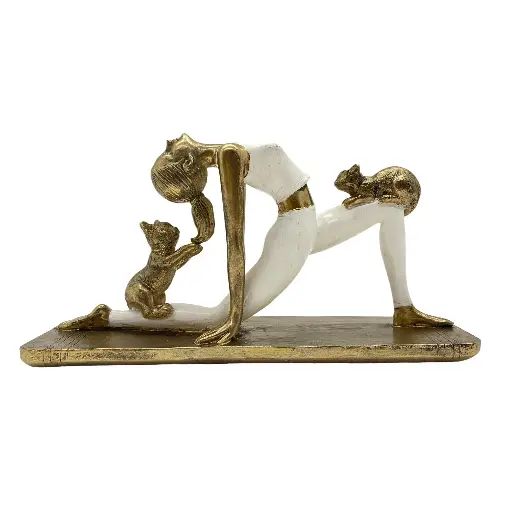 [DECO-429787] Figura Yoga con gatos decorativa DECO-429787