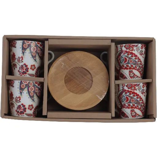 [DECO-17966] Juego de 4 tazas con plato DECO-17966